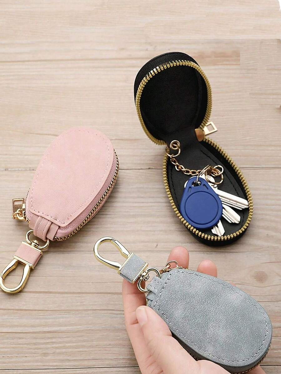 1pc Mini Unisex Car Key Bag, PU General Car Key Storage Bag, Large Capacity Multifunctional Keychain Storage Bag,Creative Keychain,Car Key Protector, Secure Zipper Closure Protector, Stylish Waist Pocket Car Key Protector