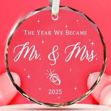 1pc Acrylic Pendant Wedding Gift - Mr. And Mrs. Gift - 2025 Wedding Gift For Couples, Mr. And Mrs. Future Gift - First Wedding Bridal Shower Gift - For Wedding Gift, Just Married Ornaments - Multicolor - View 4