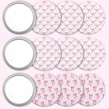 1/5 Stücke Rosa Schleife Kompakter Spiegel Großpackung für Handtasche, kleine Tasche, tragbarer Make-up Reisespiegel, ästhetisches Preppy Geschenk für Frauen, Brautparty, Junggesellinnenabschied Geschenk