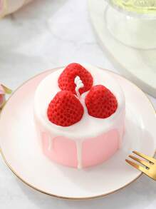 Sweet Ins-Style Strawberry Cake Scented Candle, Natural Soy Wax Handmade Birthday Cake-Shaped, Simulated Cream Piping + Strawberry Fruit Decor, Long-Lasting Sweet Strawberry Fragrance, Suitable For Birthday Party, Wedding Dessert Table, Valentine's Day Gift, Christmas Home Decor, All Seasons Girly Atmosphere Essentials Gifts Graduation