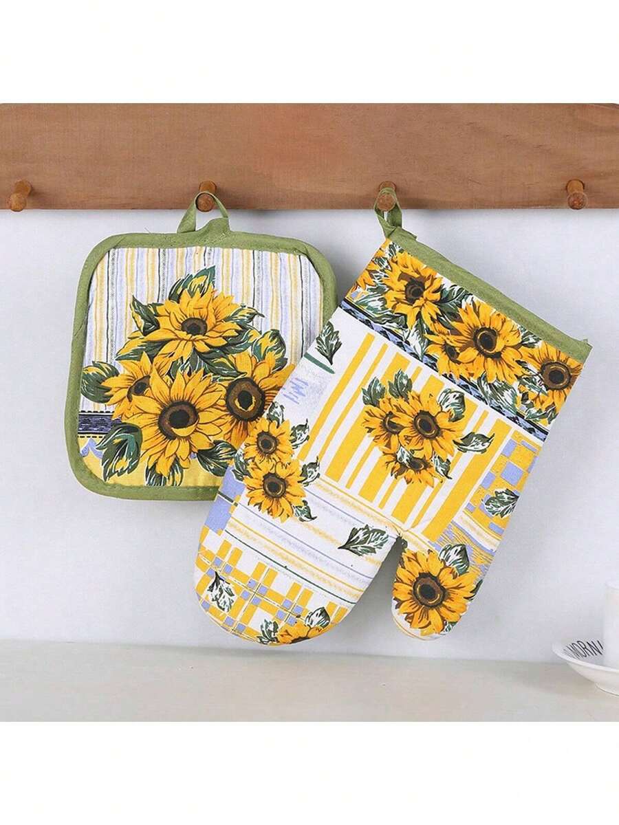 2pcs Heatproof Non-Stick Kitchen Gloves, Suitable For Microwave Oven And Oven - Durable, Easy To Clean, Dishwasher Friendly Unique Design Cooking Pads