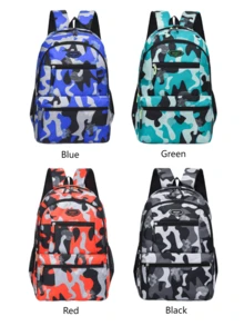 轻便迷彩背包，透气学生笔记本电脑包，大容量书包，适合青少年、夏季休闲、户外、运动、旅行、毕业礼物、生日配饰