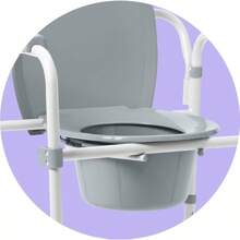 Medline 3 en 1 de acero plegable mesita de noche, cómoda silla para inodoro es de altura ajustable, se puede utilizar como inodoro elevado, soporta 350 libras - Asiento regular - Ver 7