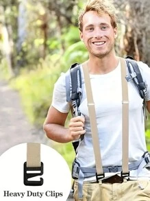 1pc Men's Invisible Suspenders , Adjustable Elastic,Hiking Strap, Sporty, Stretch Polyester For Outdoor Wear,Suitable For Men's Outdoor Hiking In Winter,Perfect For Bikers & Snowboarding, One Size Fits Most ,Ideal Choice For Gifts