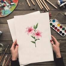 分层百合花模板 百合花模板 11.7*8.3 英寸可重复使用百合花束模板 春季植物艺术模板 适用于木材、帆布、纸张、织物、地板 - 白色 - 查看 3