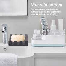 1pc Silicone Bathroom Soap Shelf, Self-Draining, Stylish, Bathroom Accessory, Easy To Clean Designed For Shower And Sink Organization