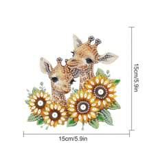 1 PC Diamond Art Painting Hanging Pendant Kits Sunflower Giraffe 5D DIY Diamond Art Creative Design Special Shaped Crystal Pendant Kits Home Decoration Pendant Ornament