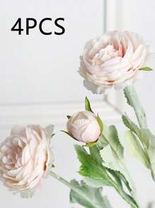 1 件/4 件人造奥斯汀玫瑰束仿真牡丹长茎人造花适合家庭花瓶办公室婚礼订婚插花周年纪念母亲节生日礼物 - 3頭洋牡丹 - 查看 17