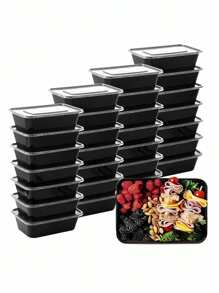 30 Sets Of Meal Preparation Containers With Lids, 750ml Microwaveable Boxes, Two Styles (Assorted Shipment),Disposable Lunch Boxes, PP Material, Stackable, Freezer Dishwasher Friendly,For Home Kitchen Restaurant Take Away Picnic, Kitchenware