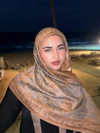 1 pièce Écharpe pashmina style bohème vintage à motif cachemire, châle élégant décontracté anti-UV, convient pour un port quotidien