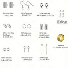 1 set Kit de inicio de joyería de lujo, juego completo de accesorios para aretes y collares, cuentas DIY, herramientas de alicates para reparación de joyas, manualidades y diseño, adecuado para adultos, principiantes y aficionadas