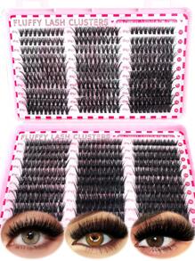 600 piezas Extensiones de pestañas individuales con rizado D, 6 estilos de 30D+40D+50D+60D+80D+100D, de 10-18mm, extra gruesas y naturales con volumen dramático, ultra suaves y súper ligeras, reutilizables, kit de extensión de pestañas segmentadas falsas para uso personal en casa para la vida diaria, boda, cita, fiesta, festival de música, viaje y primavera