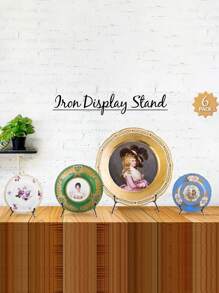 6 件装防滑展示盘架，4 6 8 英寸盘架展示架，相框架，锡画架，可容纳照片、装饰盘、平板电脑和桌面艺术品礼物生日毕业