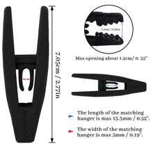10pcs Gray/Black Velvet Hangers Clips Pack Of 10, Pants Hangers Velvet Clips, Large Opening Clip Strong Finger Flocked Clips Perfect For Use With Slim-Line Clothes Velvet Hangers