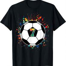 Kids 7th Birthday Soccer Ball Birthday Party T-Shirt 7 Year T-Shirt