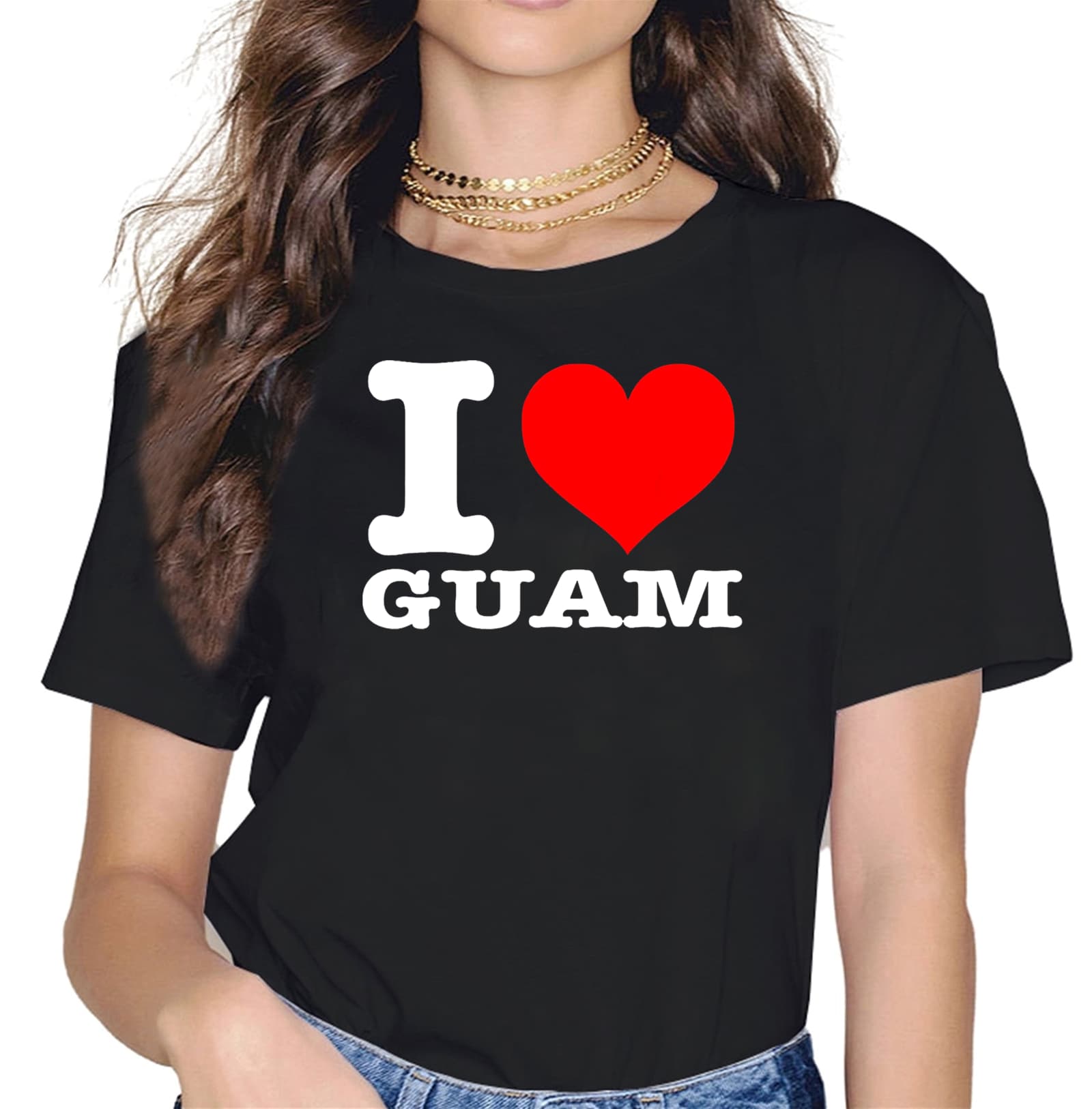 Guam - I Heart Guam - I Love Guam T-Shirt - 黑色 - 查看 1