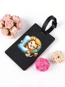 Animal Pattern Initials A-Z, First Letter Luggage Tag Pvc Luggage Tag, Fashionable Animal Design, First Letter Of Name, Carnival Cruise Luggage Tag Personalized Luggage Tag Cute Luggage Tag Id Card Address Card Boarding Pass Portable Luggage Tag Travel Enthusiasts Preferred Gift, Travel Luggage Tag,Baggage Tag,Suitcase Tag,Mother's Day, Best Gift For Travel Enthusiasts. - Black - View 3