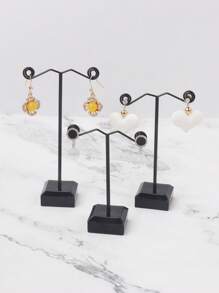 2PCS/3PCS Mini Black Transparent Jewelry Storage And Display Stand, T Shape Earring Organizer Back To School - Multicolor - View 8