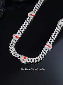 1pc Exquise gebroken hartvormige ketting, Unisex Punk Stijl Hip Hop Mode Liefdesketting Link Heren Sieraden, Multi-Layer Plating Constructie