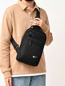 1pc Men's Solid Color Multi-Pocket Waist Bag/Chest Bag, Fashionable & Versatile, Suitable For Men's Daily Use, Travel & Vacation, Adjustable Shoulder Strap Purse Belt Fanny Pack Side Bags For Men