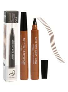 Caneta Sobrancelha e Barba Efeito Fio a fio Natural Prova D'agua 24hr Cor ´Preta Festa Junina - Castanho Claro - Visão 2