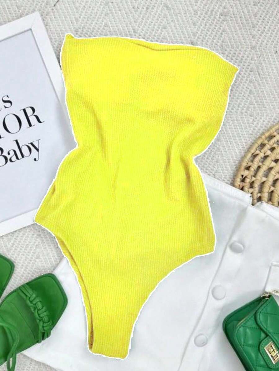 STRAP-DOWN BODYSUIT WITH SEXY PADDING - Amarillo - Ver 1