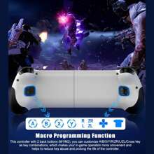 Type-C Phone Gaming Controller Works With Apple Phone 17/16/15 Series & Android  (USB-C) Mobile Game Controller , Remote Play,  Android Gamepad With Hall Joystick/Trigger - 白色 - 查看 5