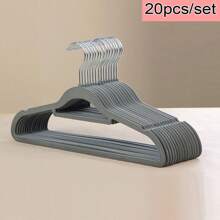 10 cái/20 cái/bộ Móc treo quần áo bằng vải nỉ, Móc treo quần áo chống trượt và không để lại dấu vết, Giá treo quần dày dùng trong gia đình, Sắp xếp không gian tủ quần áo, Giá treo quần áo - Nhiều màu - Xem 15