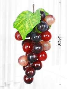 1 pièce Raisin artificiel avec sensation de raisin givré. Grappe de raisin en plastique factice. Accessoire de prise de vue. Décoration murale en rotin. Grappe de raisin. Saint Valentin, cadeau