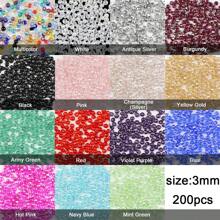 600 件 3 毫米混色 AB 水晶玻璃扁圆珠，适合 DIY 珠宝制作、手链、项链、手工珠宝和时尚配饰 - 扁圓切角 - 查看 6