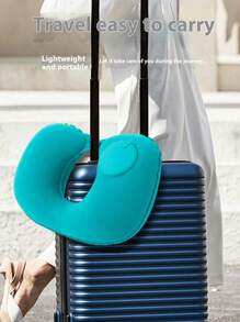 U-Shaped Neck Pillow Travel Pillow Soft Suede Inflatable Pillow, Suitable For Office, Aircraft, Home, Washable, Portable, Comfortable And Convenient - Multicolor - View 2