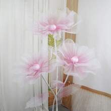 1Pc 40/50cm Big Simulation Flower Window Display 3D Large Artificial Flowers Hanging Gauze Hollow Fake Flower Wedding Home Decor Back To School Room Decor School Supplies