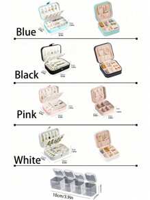 1pc Mini sieradendoos met meerdere compartimenten, draagbare reissieradendoos, afneembare sieradendisplaydoos, geschikt voor sieraden, kettingen, oorbellen, ringen, nagelkunst, haarclips, lippenstift, ideaal voor thuis en slaapkamer