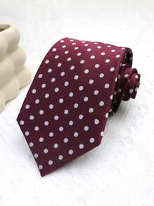 1pc Polka Dot Casual Polyester Clip-On Necktie, Versatile For Dress-Up & Everyday Wear, Unisex Men Necktie - Multicolor - View 7