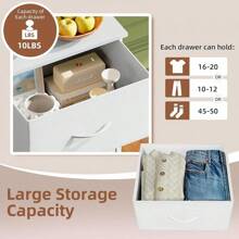 Somdot Nightstand With 2 Drawers, Bedside Table Small Dresser With Removable Fabric Bins For Bedroom Nursery Closet Living Room - Sturdy Steel Frame, Wood Top, Pull Handle - Black - White - View 5