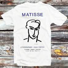 Henri Matisse Exhibition Poster Advertising Galerie Maeght In Paris 1964 Art T Shirt Vintage Retro Gift Unisex Cartoon Anime Top Tee B1244 - 白色 - 查看 1