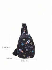 1 pieza Mini bolsa de pecho cruzada, monedero, de cierre con cremallera, con lindos diseños de unicornio/sirena/dinosaurio/espacio, ideal para uso diario