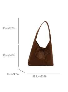 Nieuwe veelzijdige effen PU schoudertas, casual minimalistische baguette tas, grote capaciteit