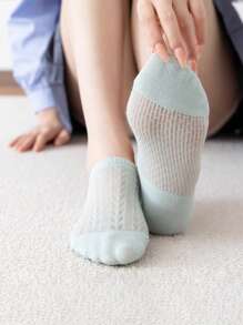 15 Pairs Women's Summer Breathable Mesh Ventilated Solid Color Versatile Silicone Non-Slip Invisible Boat Socks - Multicolor - View 4