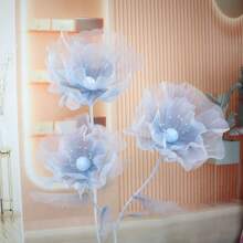 1Pc 40/50cm Big Simulation Flower Window Display 3D Large Artificial Flowers Hanging Gauze Hollow Fake Flower Wedding Home Decor Back To School Room Decor School Supplies