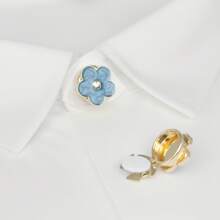 2 abotoaduras elegantes com flores, botões de camisa elegantes, capas de botões femininas de cores claras; processo avançado de galvanoplastia, base de cobre, botões de camisa masculinos e femininos. Adequado para ocasiões formais, uso diário, presentes para amigos, presentes de Natal.