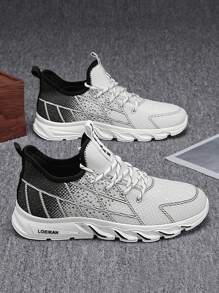 2025 Plus Size Men's Skateboard Shoes, Retro/Collegiate Sneakers, Geometric Pattern Casual Outdoor Big Foot Shoes, Low-Top Athletic Shoes With Thick Sole Grip And Leather Upper For Running & Daily Wear, All Season