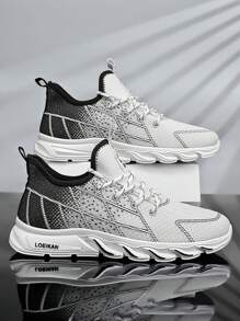 2025 Plus Size Men's Skateboard Shoes, Retro/Collegiate Sneakers, Geometric Pattern Casual Outdoor Big Foot Shoes, Low-Top Athletic Shoes With Thick Sole Grip And Leather Upper For Running & Daily Wear, All Season