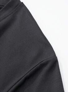 Men's Casual Minimalist Letter Print Short Sleeve T-Shirt - 深灰色 - 查看 3