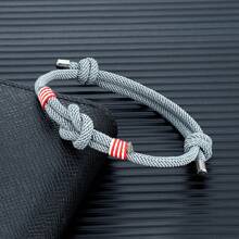 1pc Minimalist Romantic Infinity Adjustable Braided Couple Bracelet, Jewelry Gift For Valentine's Day