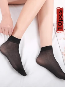 20 Pairs Solid Color Crew Socks, Casual Wear For Daily Life And Home - Multicolor - View 2