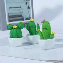 1 pieza/4 piezas Planta suculenta maceta realista de resina linda, decoración de escritorio pequeña de resina, artesanía creativa de resina