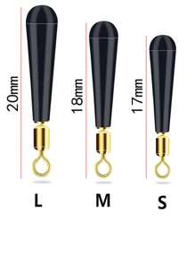 30 Stücke Kupferkopf Schwimmkörper, drehbarer schwarzer Angelpose, allseitig bewegliche Wettkampf-Steckpose, Angelzubehör Kleinteile