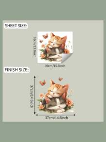 1pc Cute Stacked Cats Style, For Room Wall Background, Mirror & Window Decor, Stickers, Wall Decal, Vinyl Decal For Home Decorations, Decoration Items Refresh Your Home