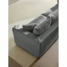 104.3" Plush Corduroy 4-Seat Sofa Modern Comfy Upholstered Sofa Cloud Couch Deep Seat Couches With Soft Pillows Convertible Deep Seat Sofa Lounge Chair For Living Room Bedroom Apartment Office